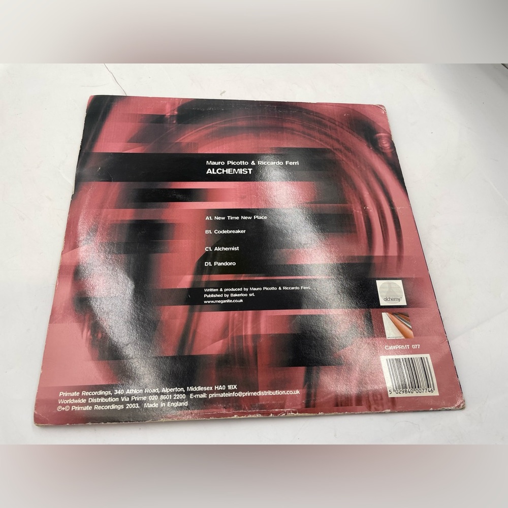 MAURO PICOTTO & RICCARDO FERRI ALCHEMIST EP PRIMATE PRMT 077 2 X VINYL LP 2003 - Picture 4 of 4